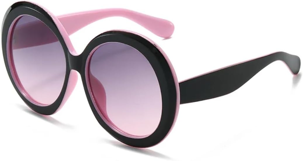 

Солнцезащитные очки с защитой UV400 | Большие круглые двухцветные в стиле панк | для женщин и мужчин, для занятий спортом на открытом воздухе и вождения DSVIGF, Black Pink Gray Pink