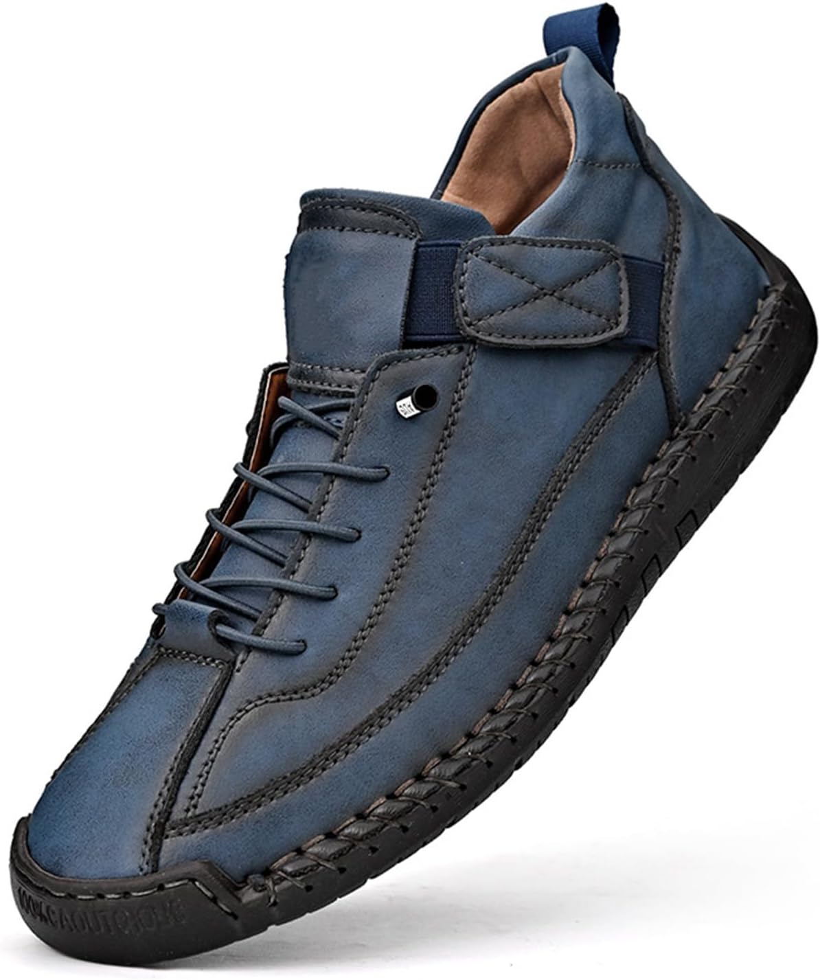 

Удобные ортопедические кроссовки для женщин и мужчин, ручная работа, кожаные, мягкие, комфортные повседневные лоферы на плоской подошве Generic, синий