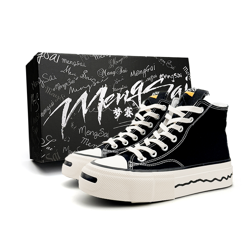 

Mengsai Мужские черные высокие парусиновые туфли с износостойким покрытием