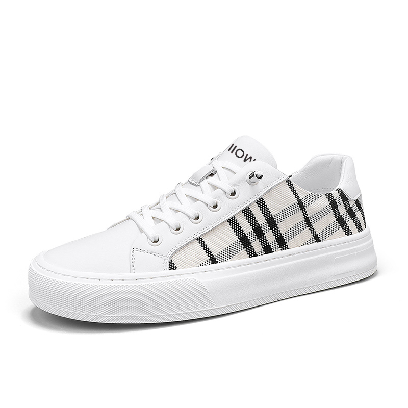 

MIIOW Антискользящие износостойкие низкие скейтерские кроссовки мужские белые, цвет White