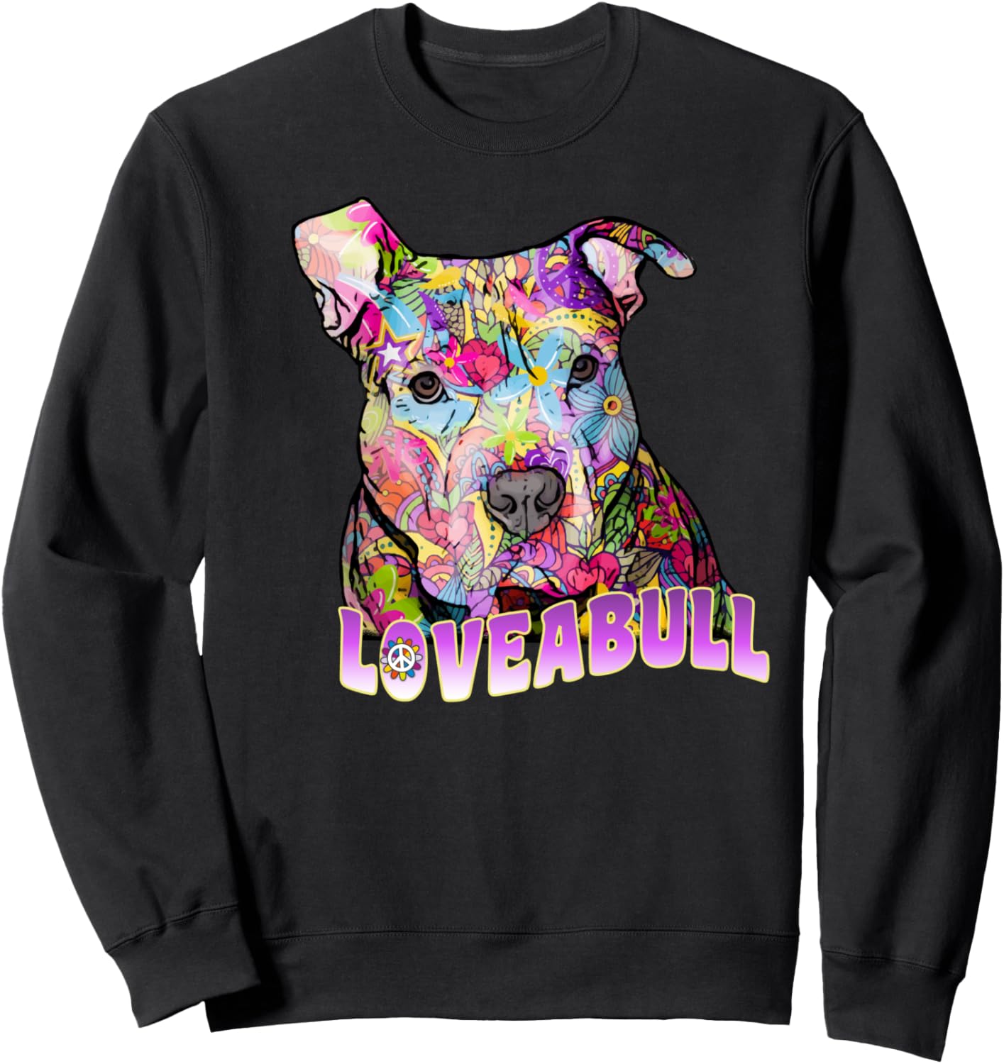 

Яркая толстовка с надписью Люблю питбулей и милым принтом Любитель собак породы питбуль Pit Bull Dog Rescue Co., черный