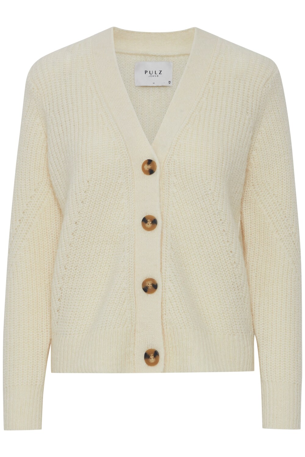 

PULZ Jeans Вязаный кардиган в бежевом и кремовом цветах