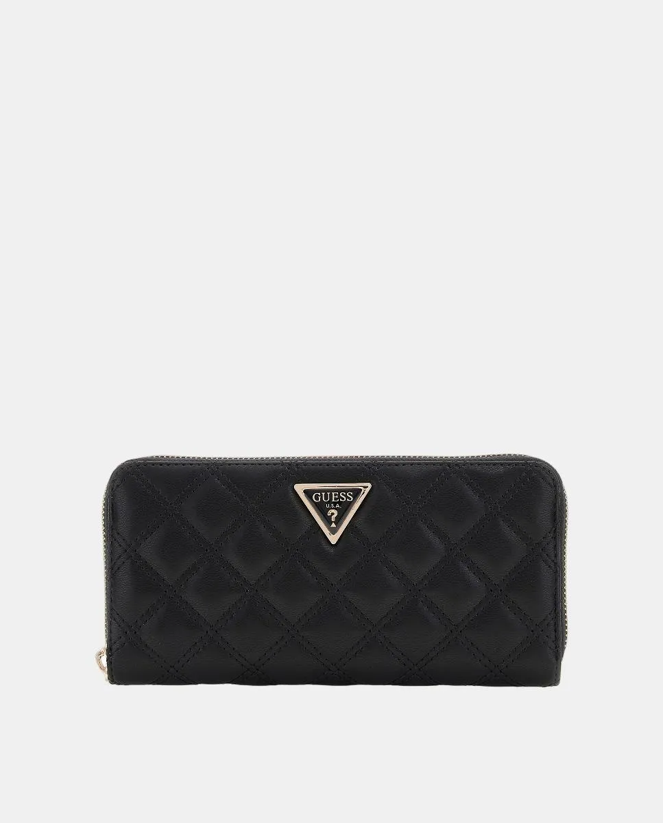 

большой кошелек с застежкой-молнией и ручкой Guess, черный