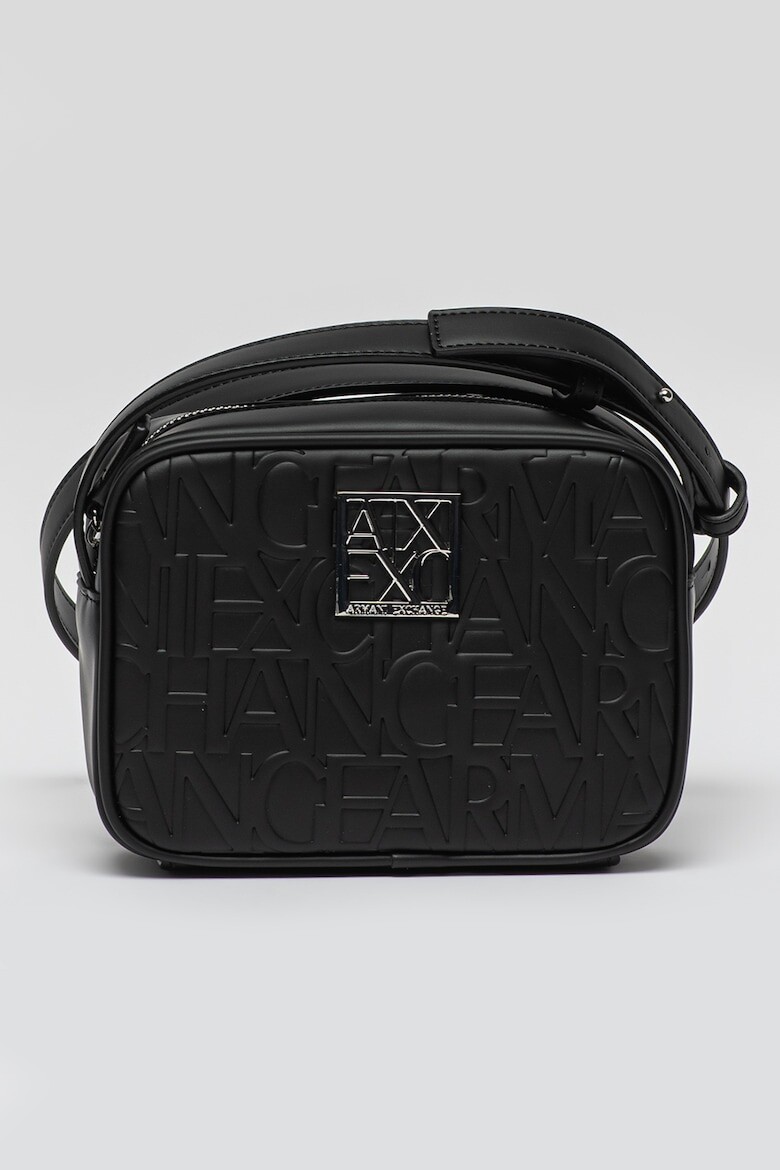 

Сумка на плечо из экокожи с тиснением логотипа Armani Exchange, черный