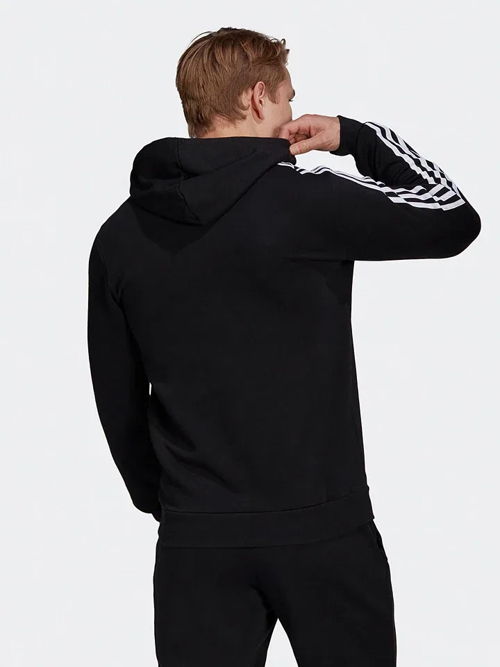 Худи с контрастными полосами Adidas, черный — фото 2