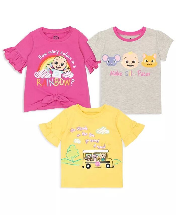

Комплект из 3 футболок Baby Girls JJ Baby Cocomelon, белый