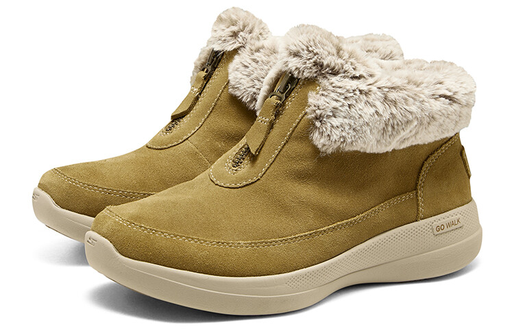 Зимние ботинки женские Skechers с мехом, желто-коричневый — фото 4