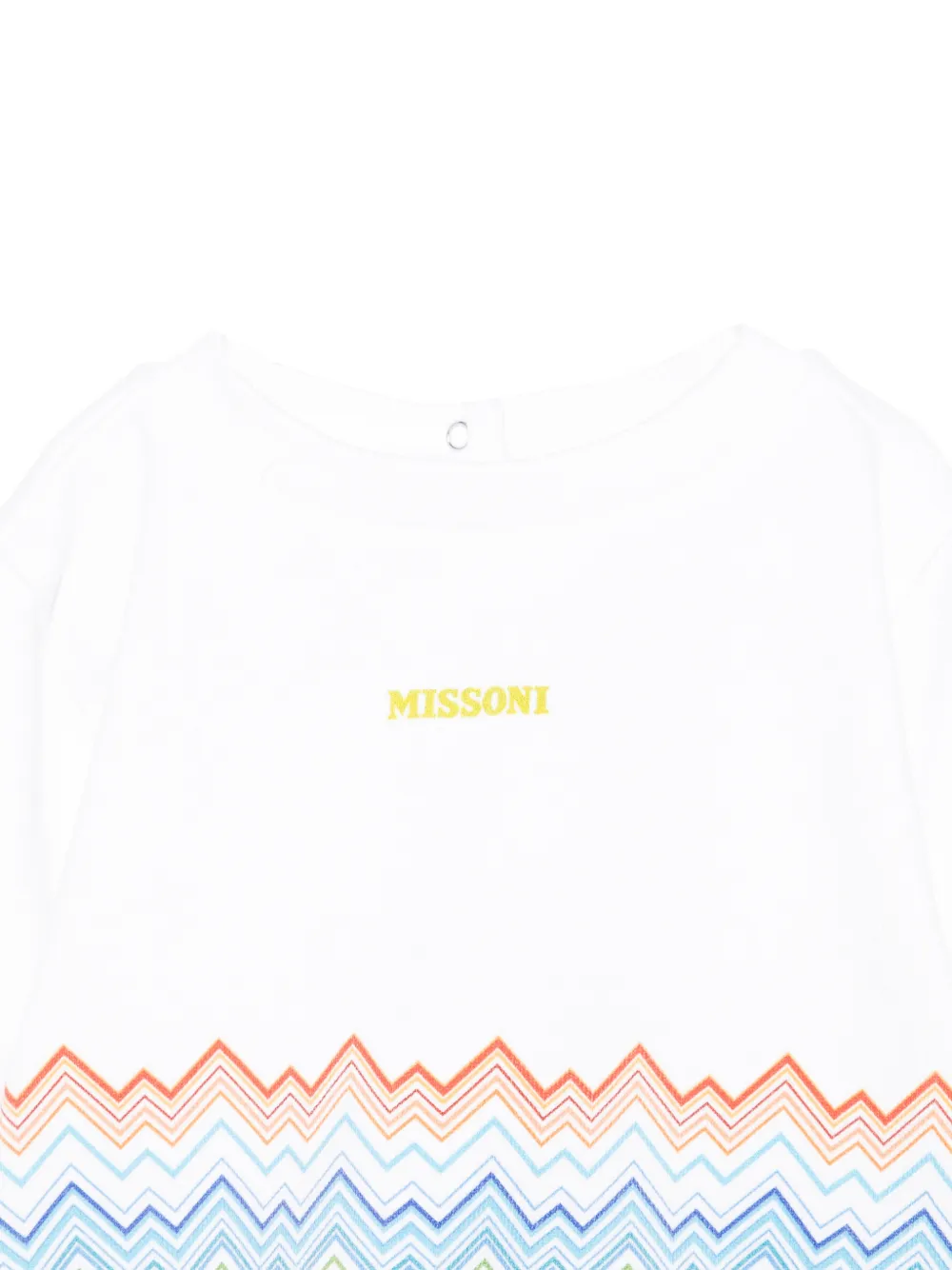 Свитшот с круглым вырезом и зигзагообразным узором Missoni Kids, белый — фото 3