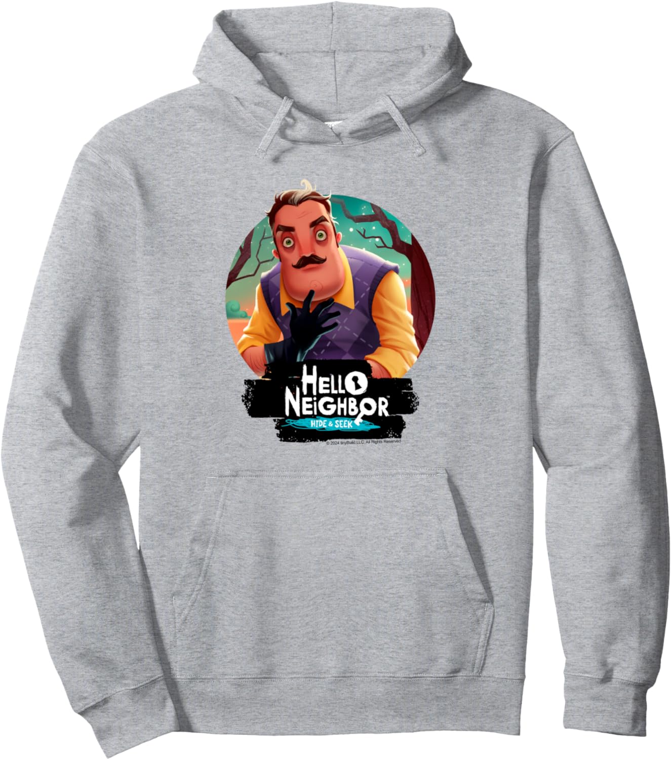 

Толстовка с дизайном, связанным с игрой Neighbor, серый