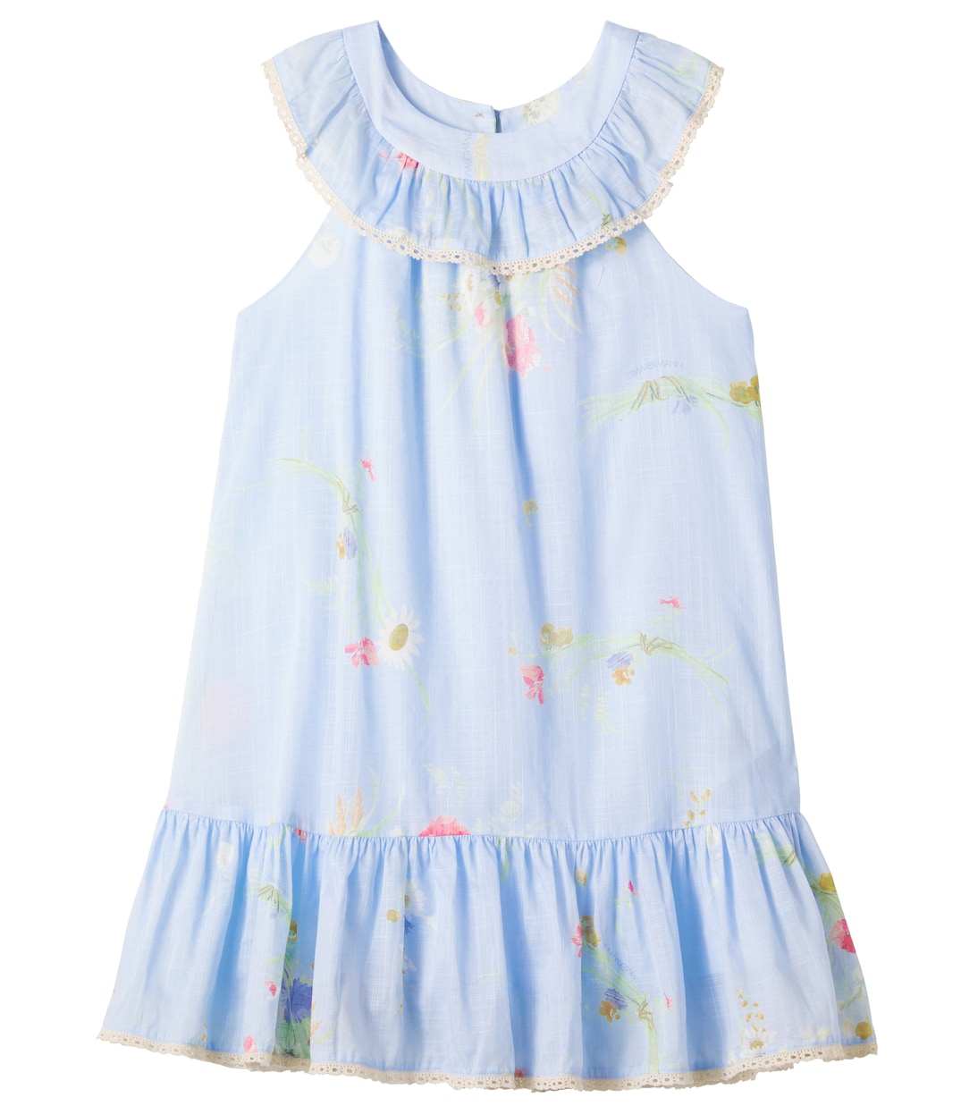 

Счастливое цветочное хлопковое платье Zimmermann Kids, Blue Bouquet Floral