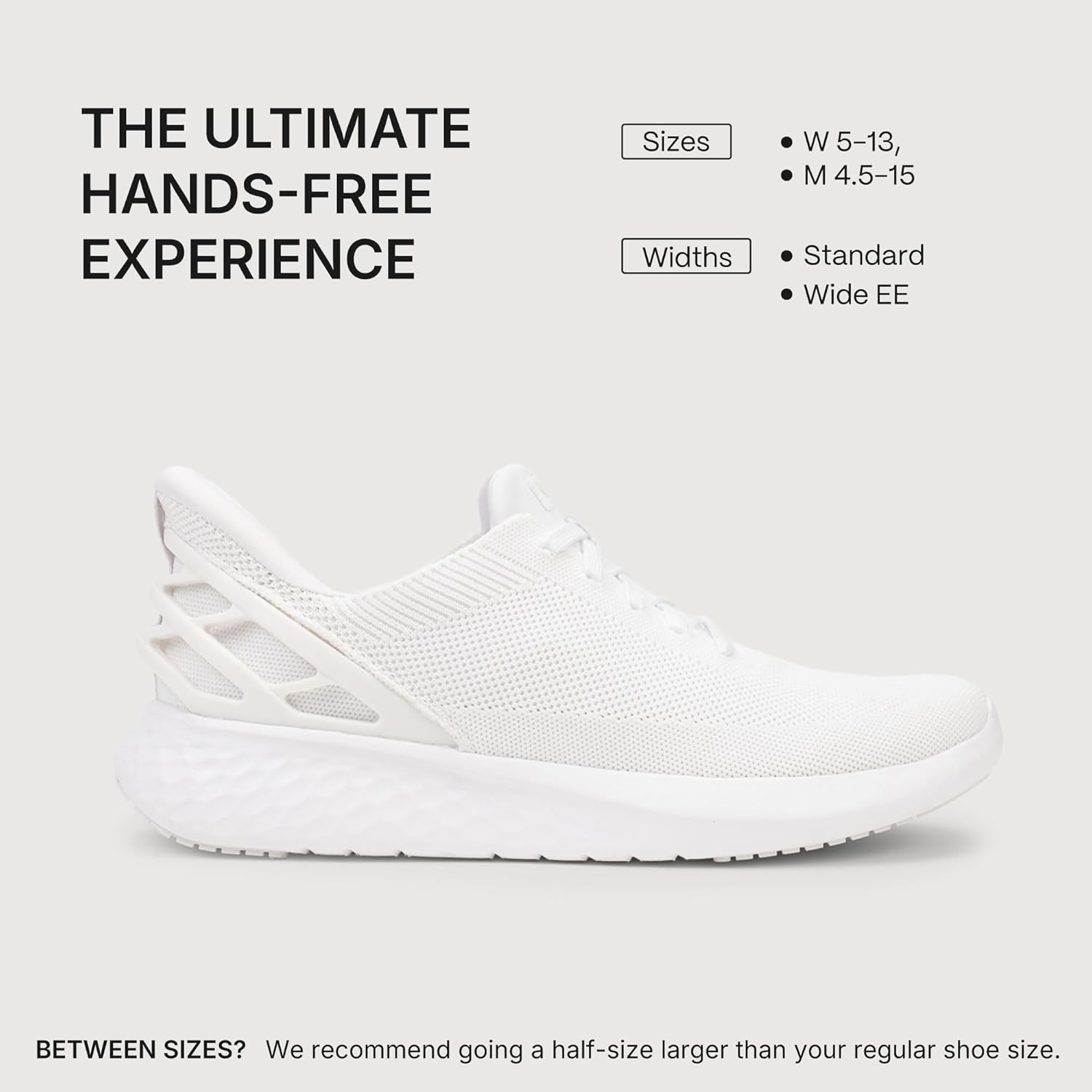 Кроссовки Kizik Slip On: Athens- удобные для носки весь день, без ручного застегивания, дышащий верх из трикотажа, мужские и женские прогулочные туфли с поддержкой свода стопы, белый — фото 4