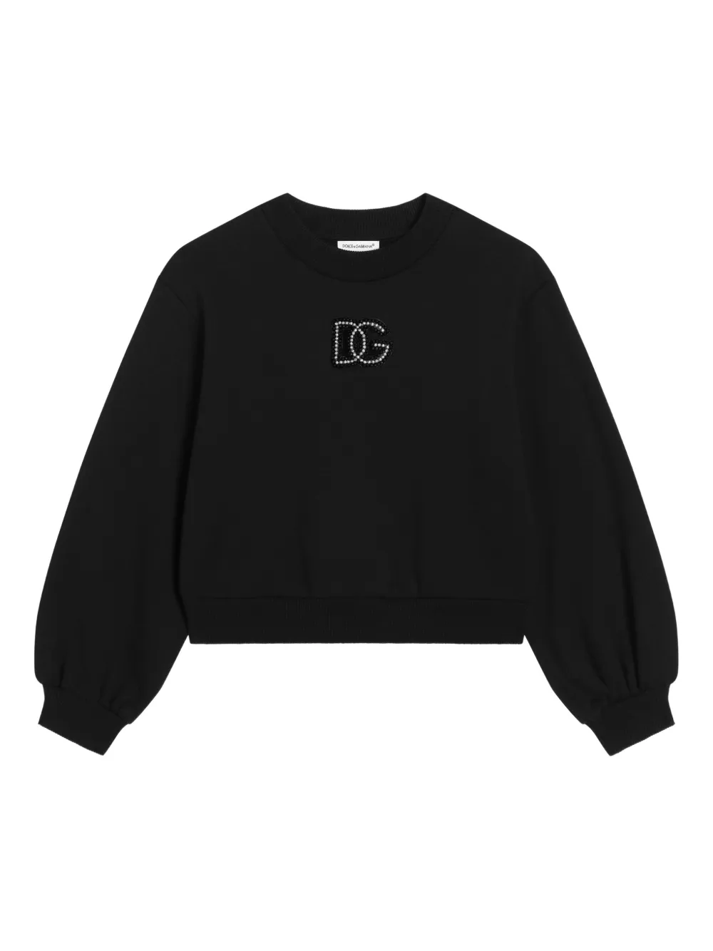 

Толстовка с логотипом и стразами Dolce & Gabbana Kids, черный