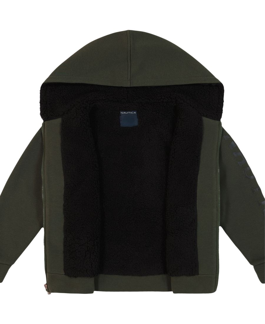 Детская толстовка на молнии Sherpa, размеры 8-20 Nautica, Deep Forest — фото 4