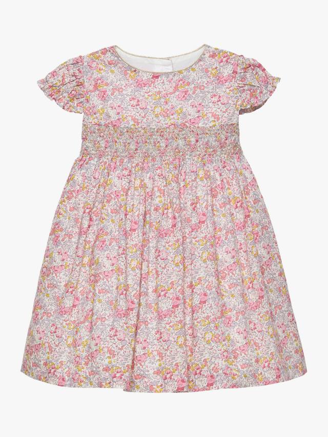 

Детское хлопковое платье для праздника со сборками Trotters, Pink Claire Aude