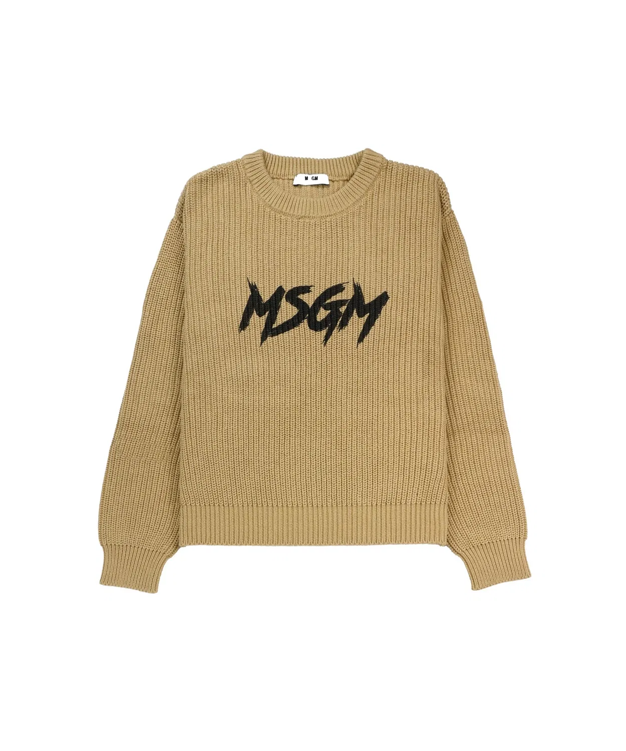 Свитер MSGM Kids с граффити логотипом, хлопок, кремовый