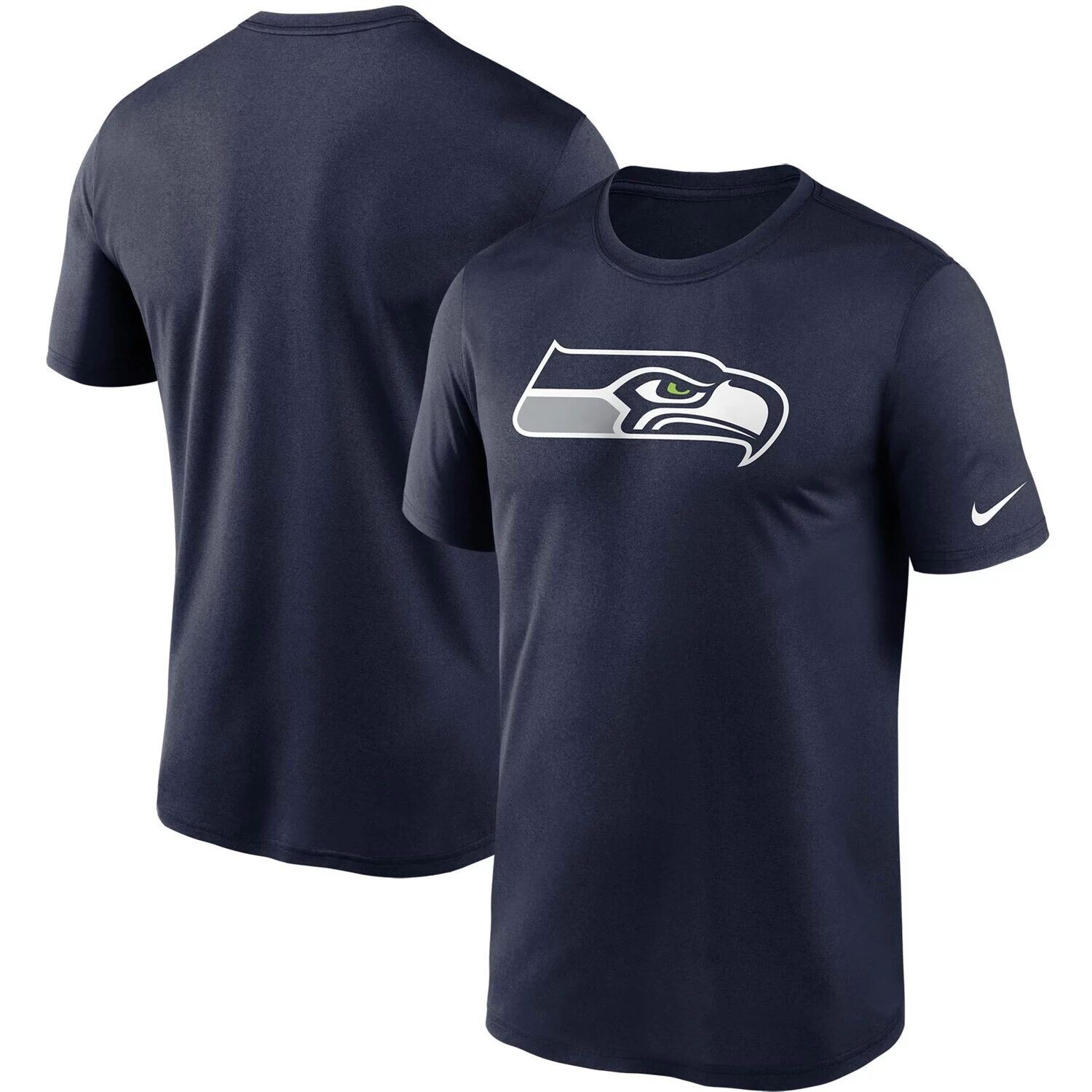 Мужская темно-синяя футболка с логотипом College Seattle Seahawks Essential Legend Performance Nike — фото 4