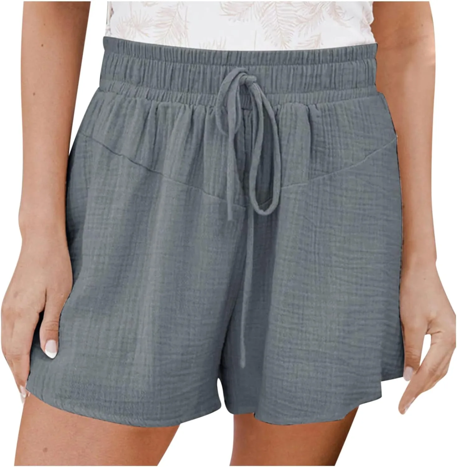 

Летние шорты для женщин Casual с эластичной талией на шнурке LMSXCT