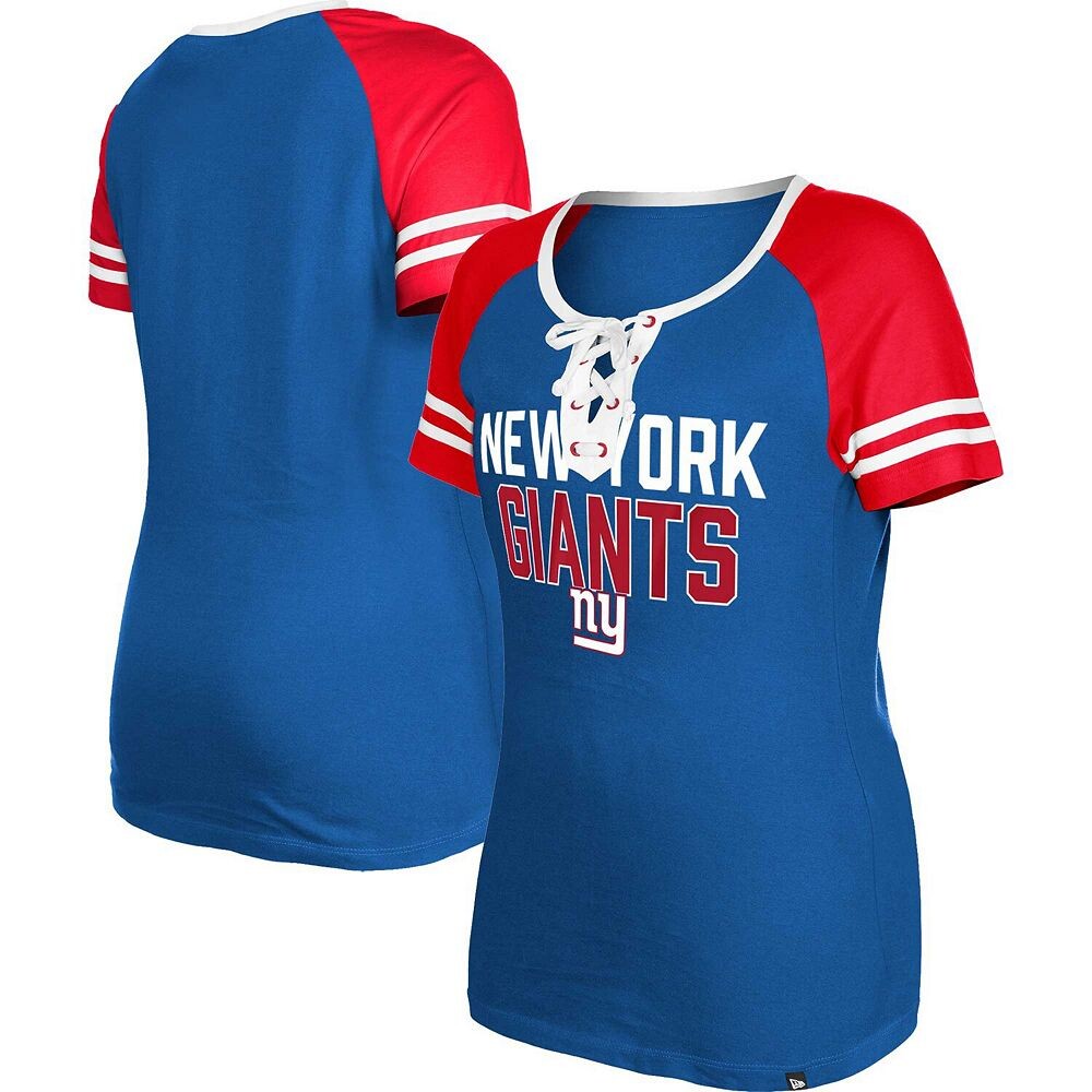 

Женская футболка New Era Royal New York Giants реглан на шнуровке, цвет Gia Blue