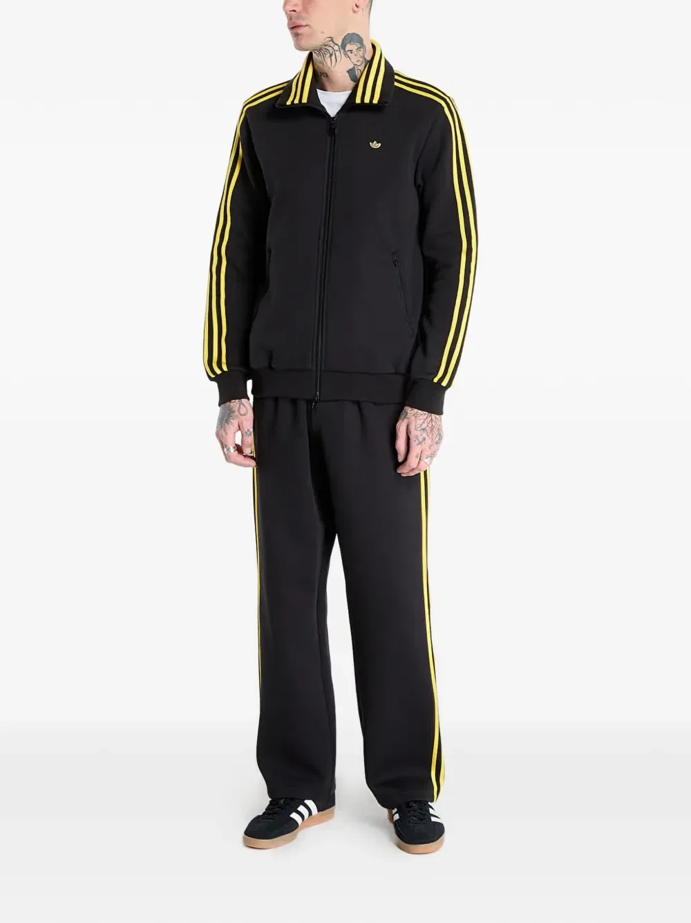 Толстовка на молнии с полосатым декором Adidas, черный — фото 2