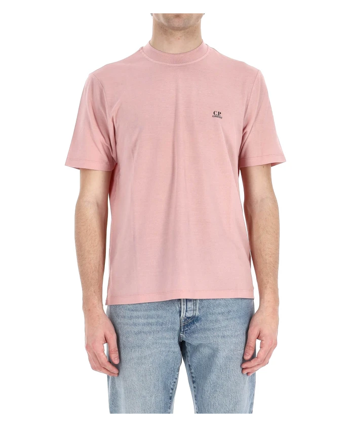 

Розовая хлопковая футболка и рубашка поло C.P. Company, розовый