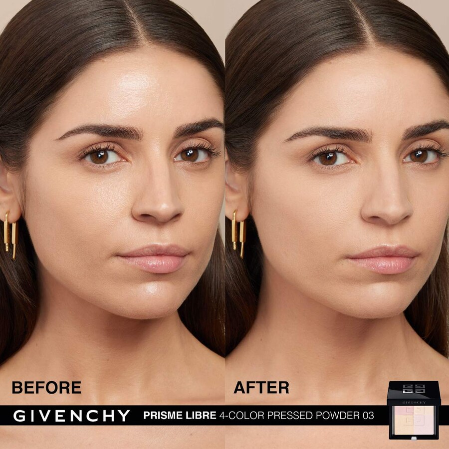 Прессованная матирующая пудра Prisme Libre для разглаживания и коррекции цвета Givenchy, 0.2 oz /7 g, 03 Voile Rose — фото 2