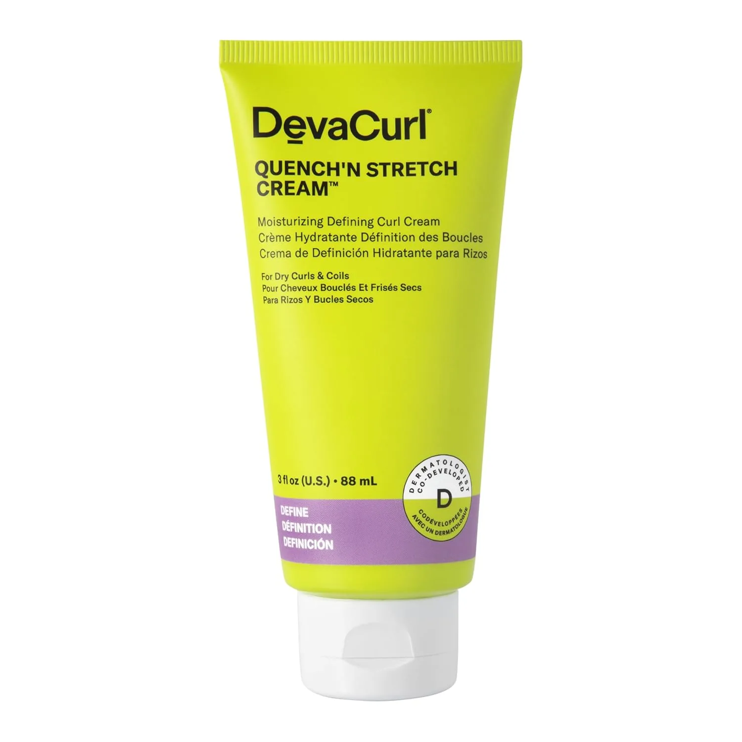 Увлажняющий крем для формирования локонов DevaCurl Quench'n Stretch Cream | Улучшает форму локонов | Не делает волосы жесткими | Не скручивает волосы