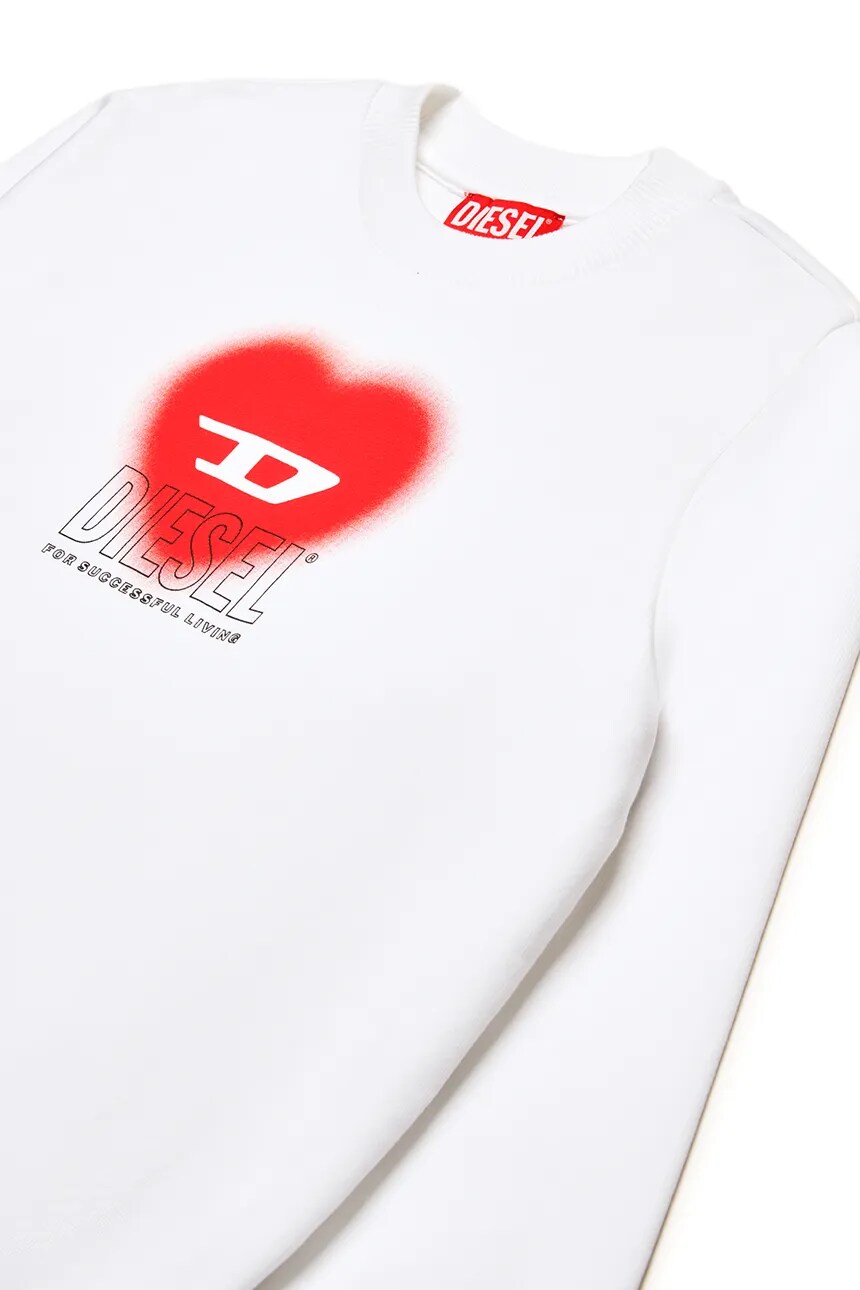 Детская толстовка из хлопка SCACUORE Sweat-Shirt Diesel, белый — фото 4