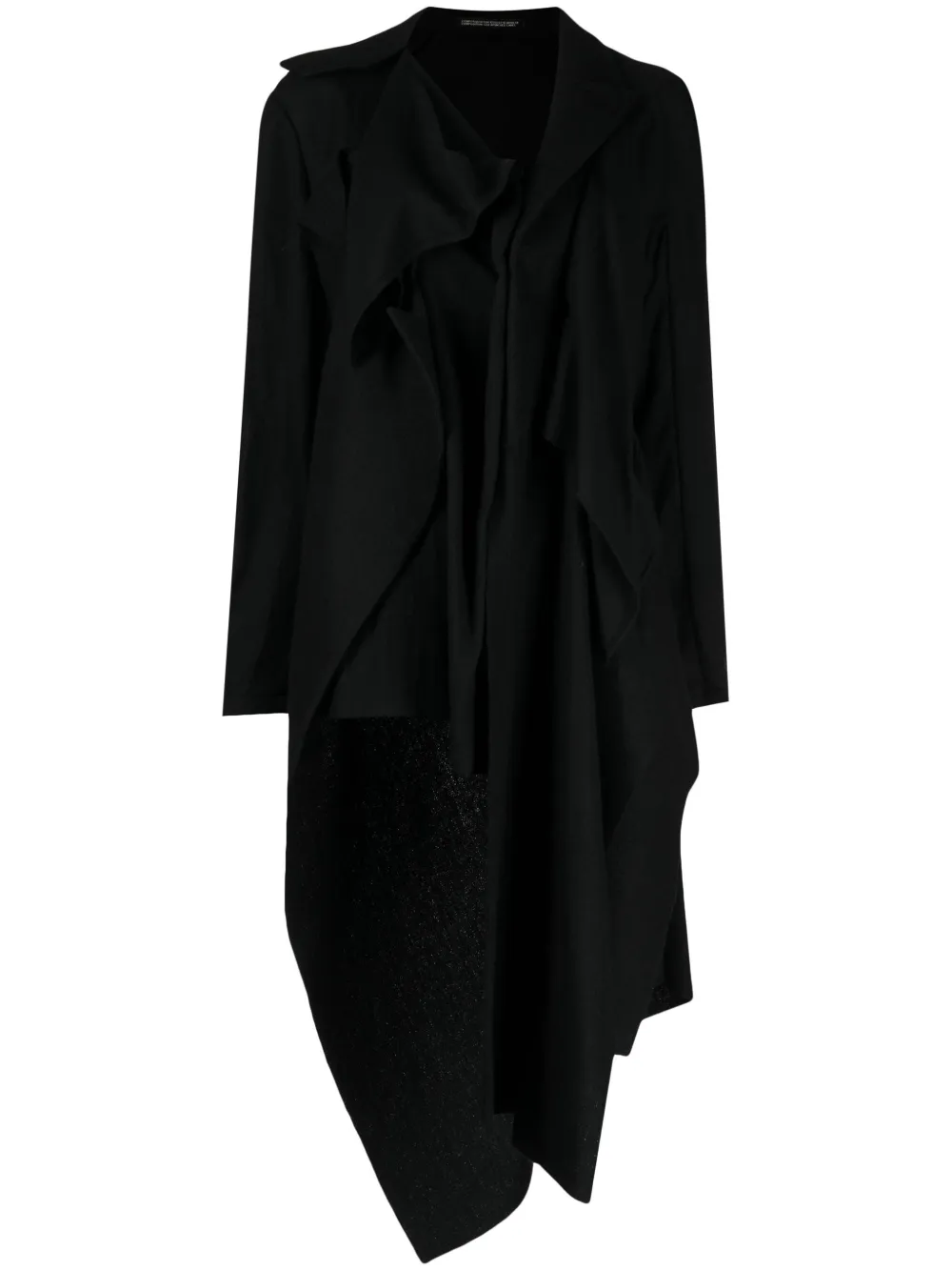 

Шерстяной жакет асимметричного кроя Yohji Yamamoto, черный