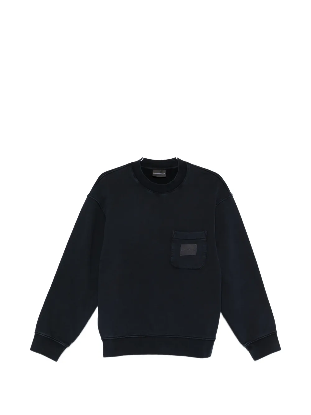 

Свитшот с круглым вырезом Emporio Armani, черный