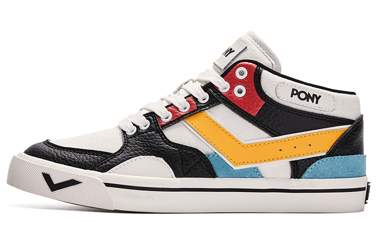 

Кроссовки PONY Atop Skateboarding Shoes Men Mid-top White/Black/Red/Yellow/Blue, черный