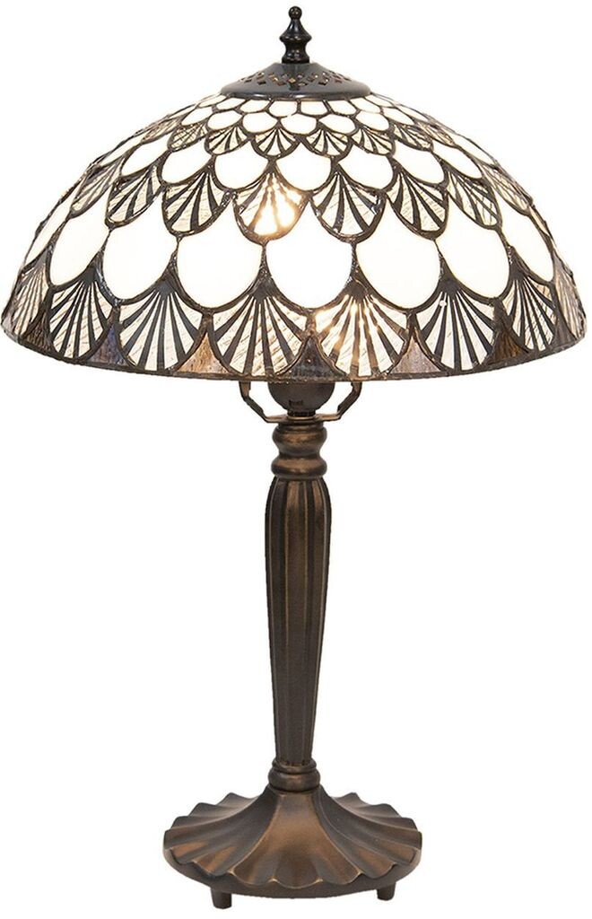 

Настольная лампа Clayre & Eef Tiffany Ø 31x46 см бело-коричневое стекло Clayre&Eef, белый