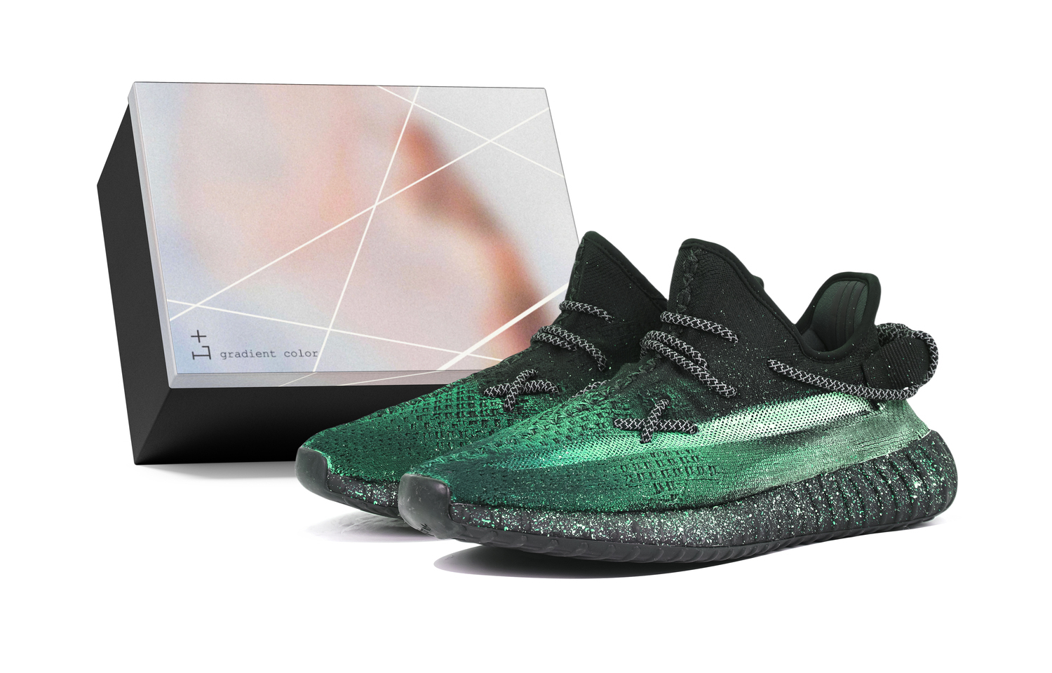 

Adidas Originals Yeezy Boost 350 V2 противоскользящие низкие повседневные кроссовки унисекс черно-зеленые, цвет Black Green Box