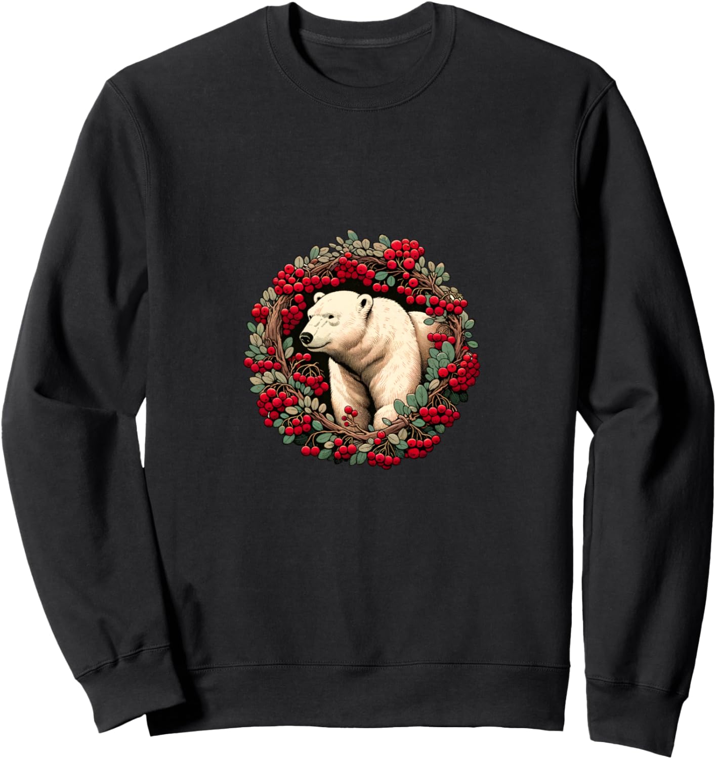 

Милая толстовка с изображением белого медведя и ягод Earth Snugg, Белый, Милая толстовка с изображением белого медведя и ягод Earth Snugg