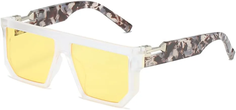 

Модные солнцезащитные очки-щиток с красочной золотой оправой, линзами из смолы, в винтажном стиле, повседневные, с защитой от УФ-излучения UV400 MTZJH, C6