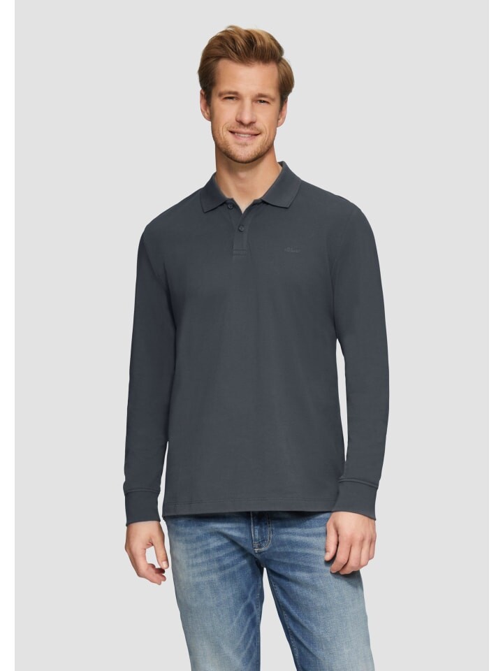 

Футболка s.Oliver Polo-Shirt langarm, серый