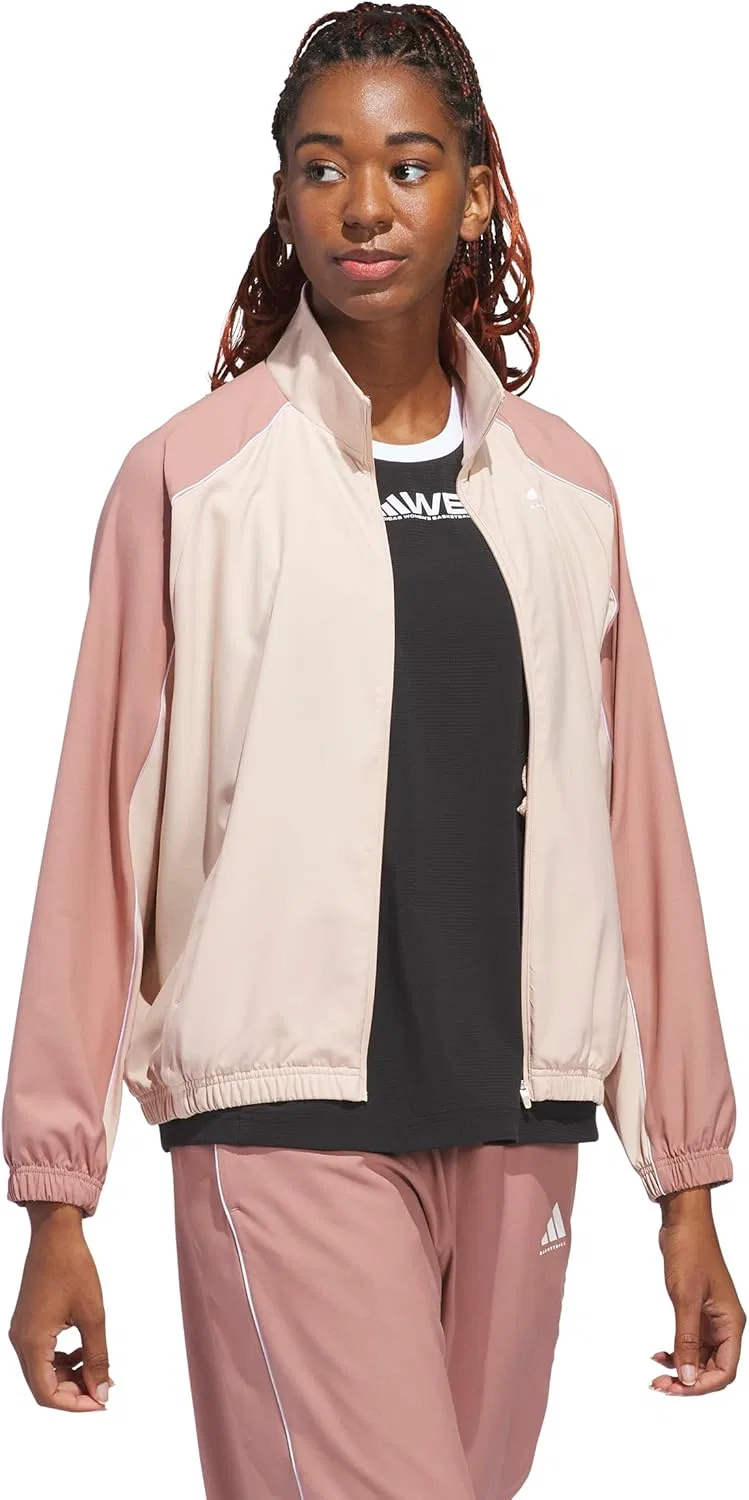 Женская баскетбольная куртка adidas, Halo Blush/Warm Clay — фото 4