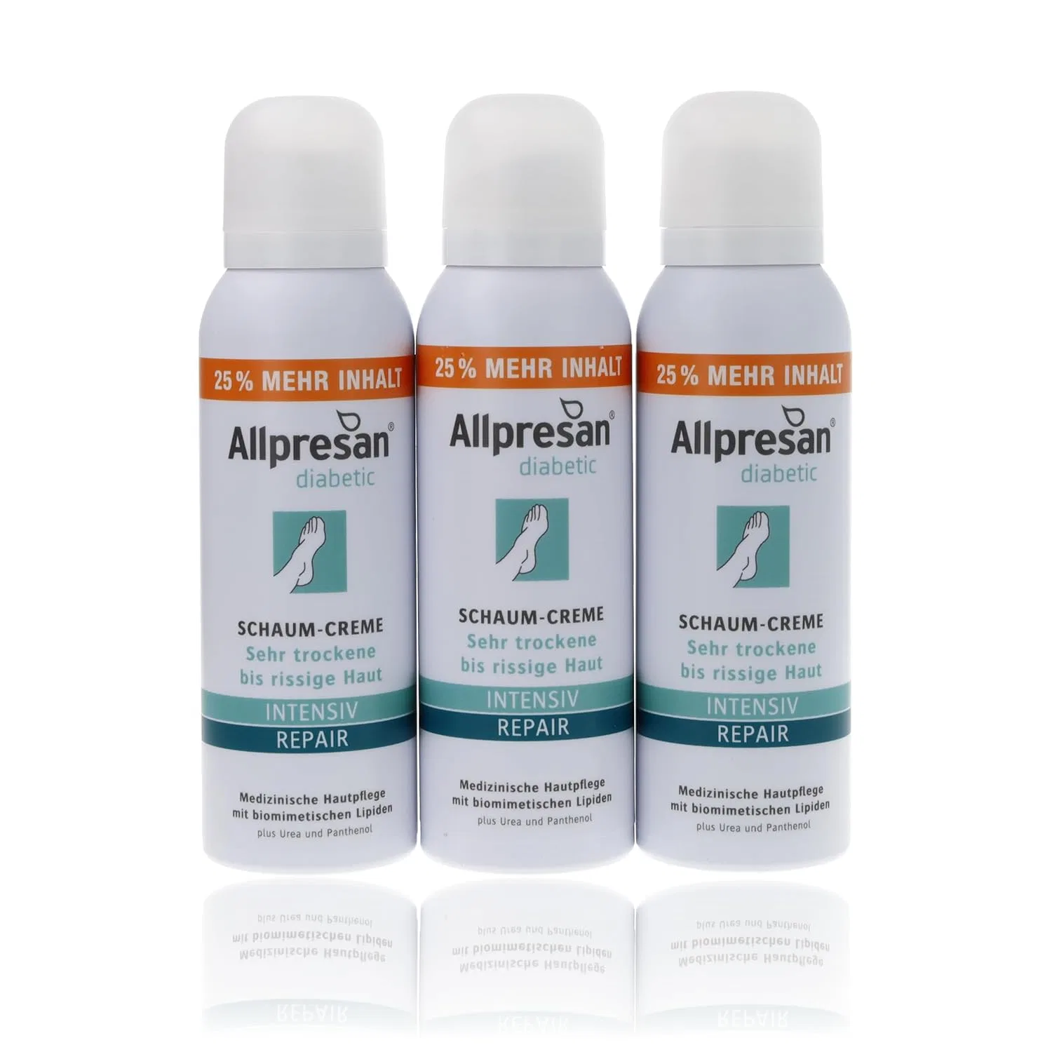 Крем-пена для диабетиков Allpresan Diabetic Intensive + Repair с мочевиной, 3 x 125 мл Allpresan