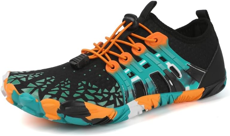 

Мужские водные кроссовки из быстросохнущей сетчатой ткани с дренажной подошвой и шнуровкой для пляжа Zhogize, черный