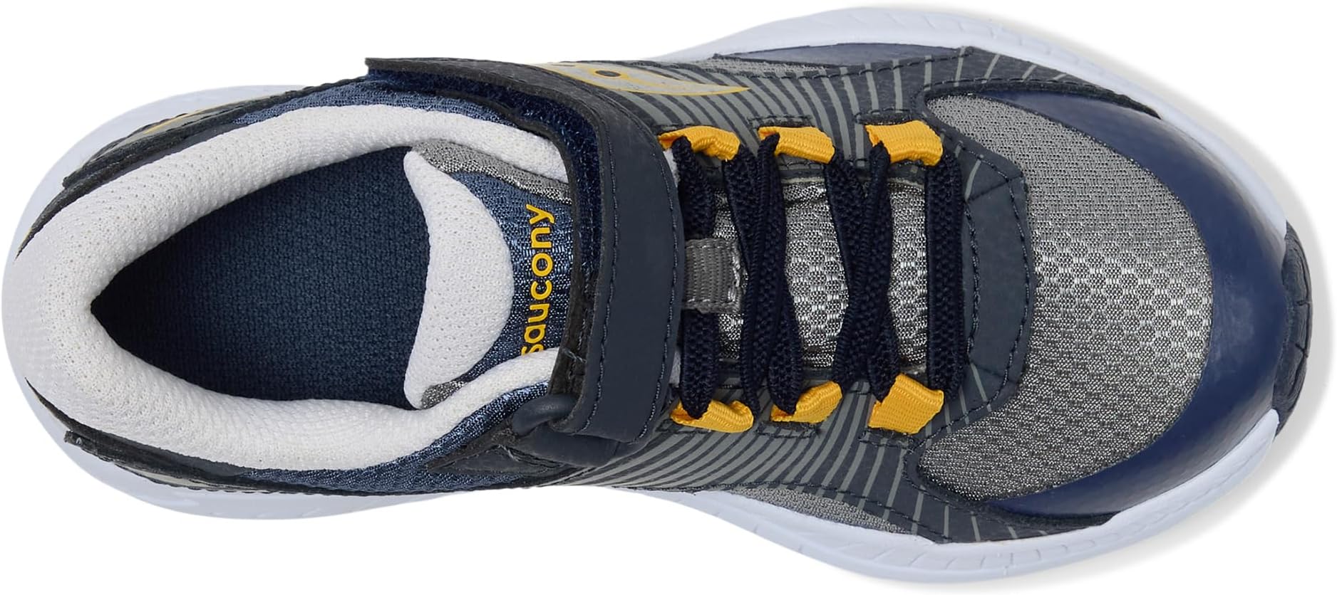 Кроссовки Saucony Kids Velocer A/C Sneaker, цвет Navy/Grey/Yellow — фото 2