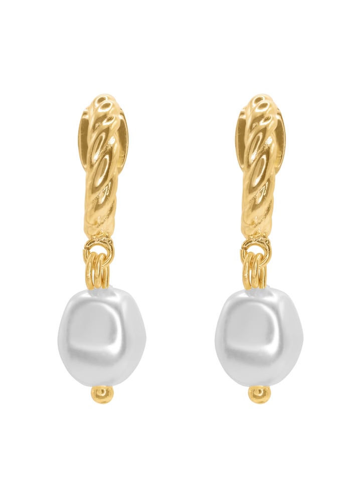 

Steel_Art Серьги-гвоздики Jana с жемчугом золотистого цвета