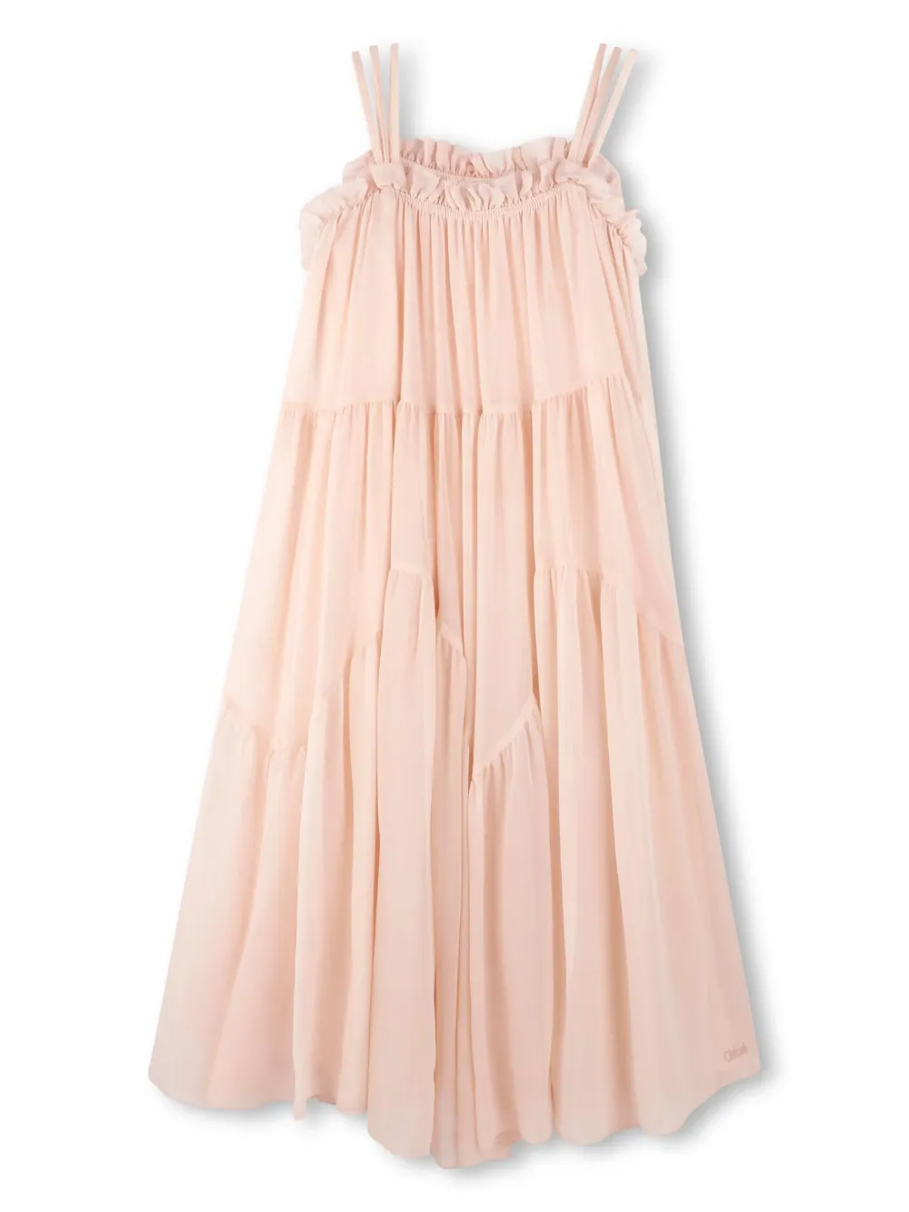 

Шелковое платье Chloé Kids, розовый