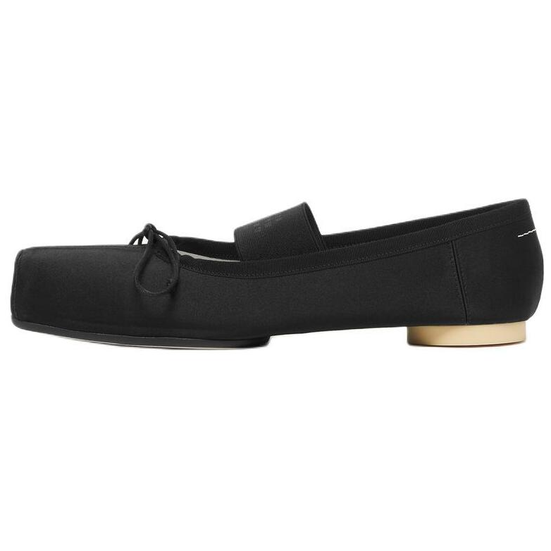 Женские балетки с квадратным носком и анатомическим рисунком MM6 Maison Margiela, Black