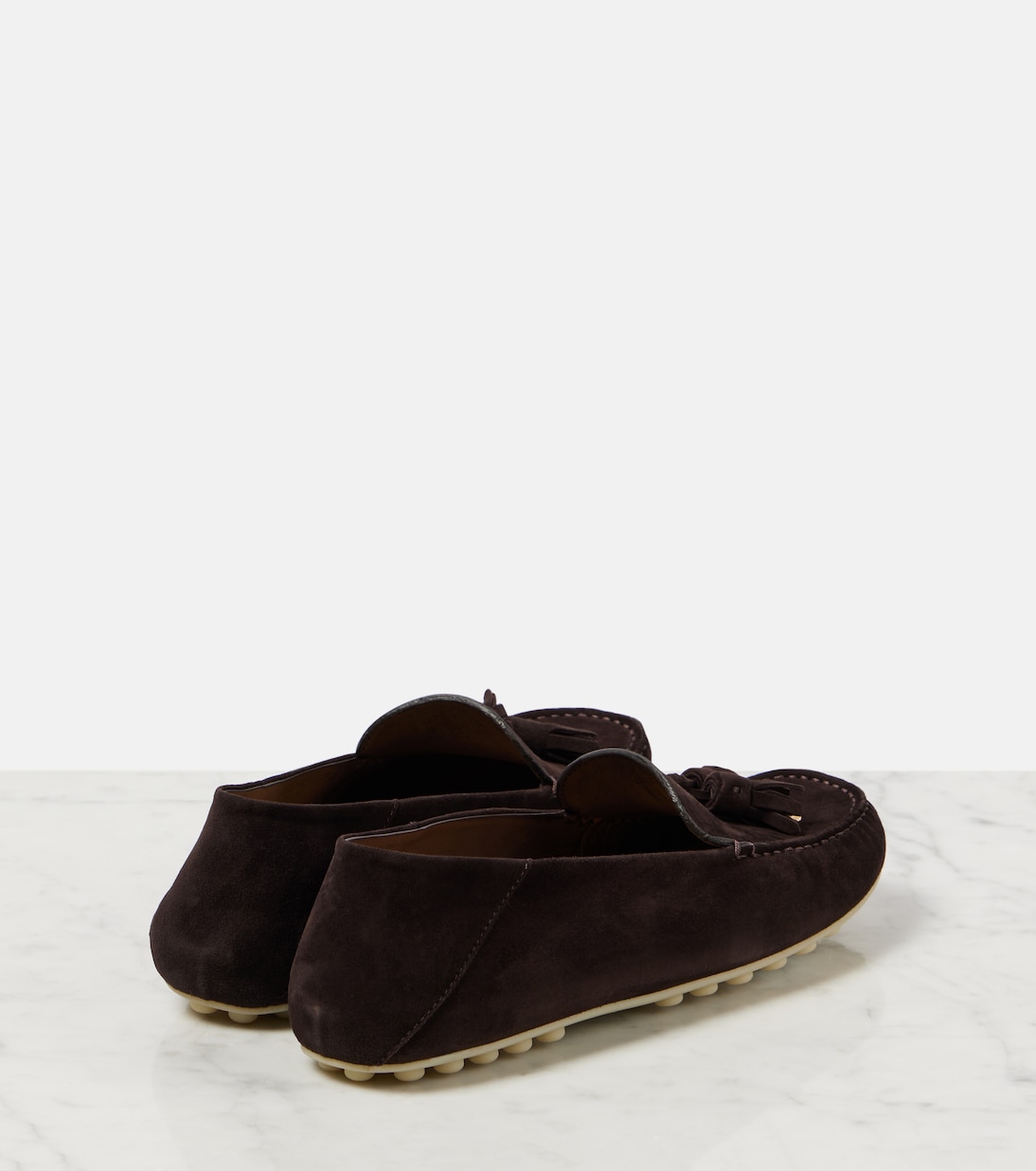 Замшевые мокасины Dot Loro Piana, коричневый — фото 2