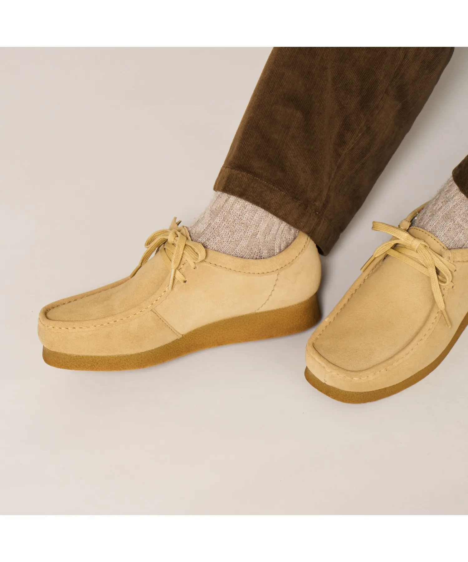 Мужские мокасины водонепроницаемые WallabeeEVO WP Clarks бежевые