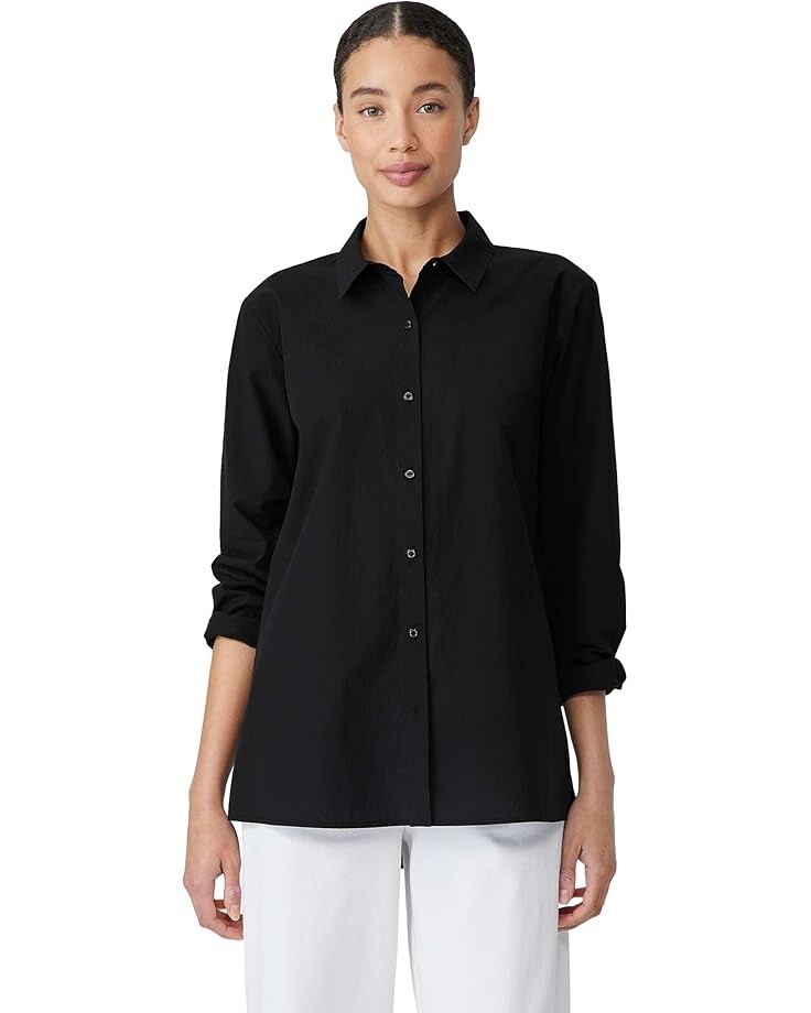 

Рубашка Eileen Fisher Classic Collar Shirt, черный