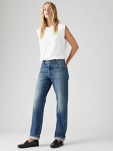 

Женские джинсы 501 90-х годов Selvedge Levi's, цвет Get On Board - Medium Wash