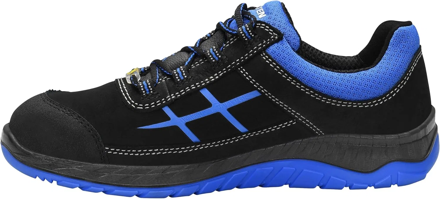 Защитные ботинки ELTEN Malvin Blue Low ESD S3S, для мужчин и женщин, кожа/текстиль, стальной защитный носок, легкие, спортивные — фото 3