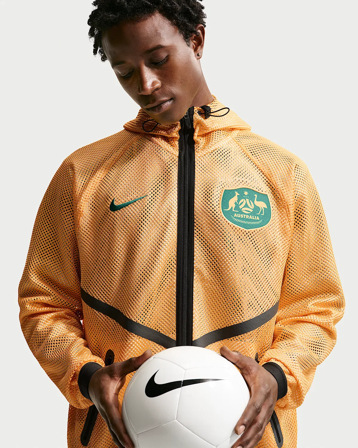Мужская куртка Nike Dri-FIT Soccer Anthem Jacket Australia, Sport Gold/Sail/Mystic Green