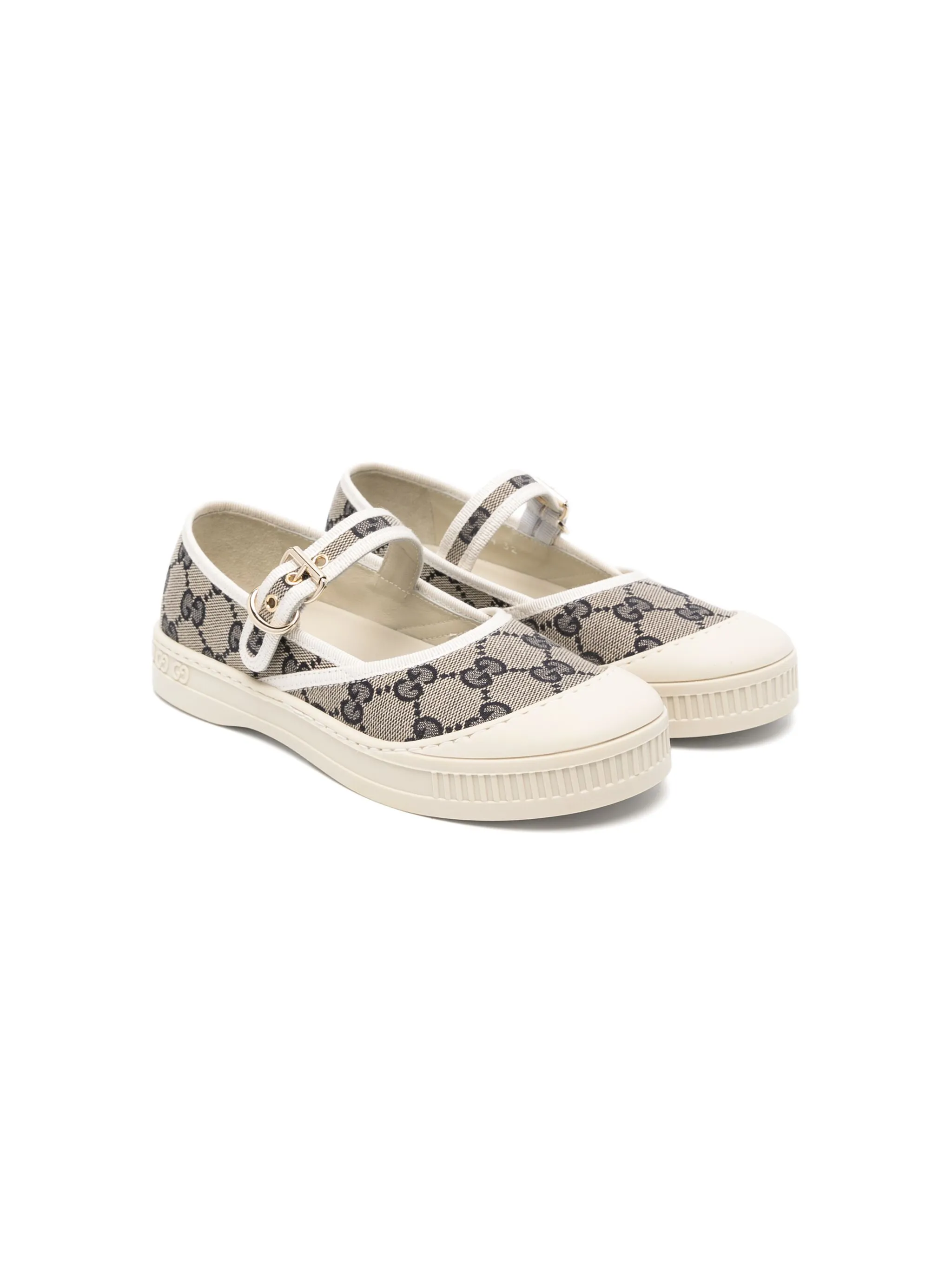 Лоферы из канваса с узором GG Gucci Kids, бежевый