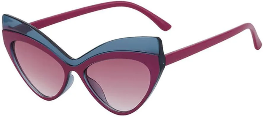 

Женские солнцезащитные очки «кошачий глаз» в крупной оправе, модные, легкие и роскошные, для уличной стрельбы, с солнцезащитным козырьком LVTFCO, Transparent Blue Red